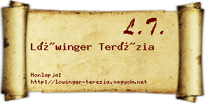 Lőwinger Terézia névjegykártya